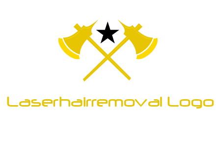 crossed battle axes with star logo