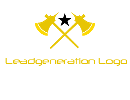 crossed battle axes with star logo