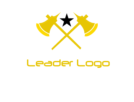 crossed battle axes with star logo