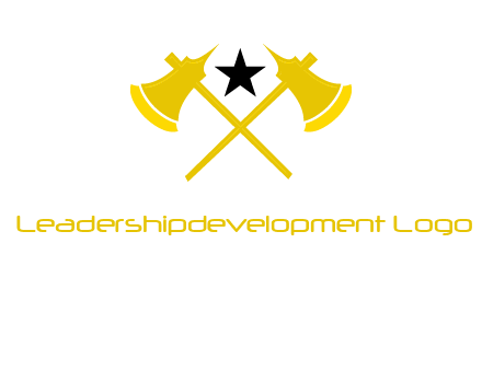 crossed battle axes with star logo
