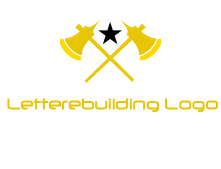 crossed battle axes with star logo