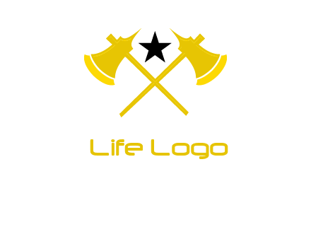 crossed battle axes with star logo