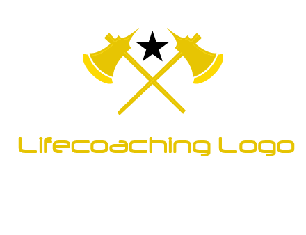 crossed battle axes with star logo