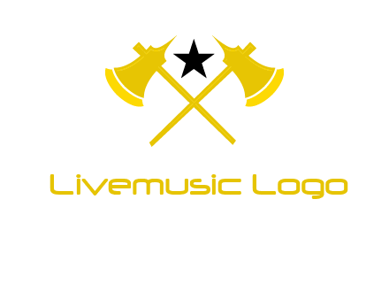 crossed battle axes with star logo