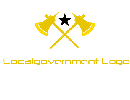 crossed battle axes with star logo