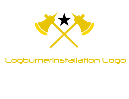 crossed battle axes with star logo