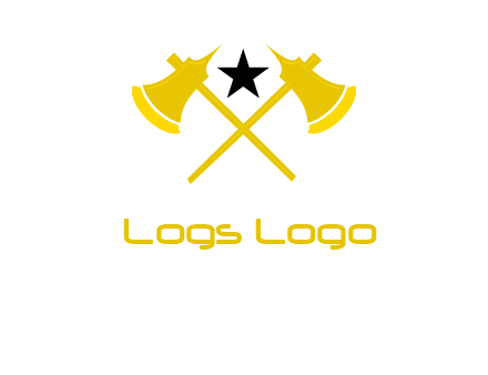 crossed battle axes with star logo