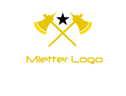 crossed battle axes with star logo
