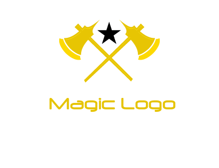 crossed battle axes with star logo