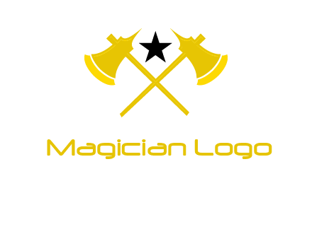 crossed battle axes with star logo