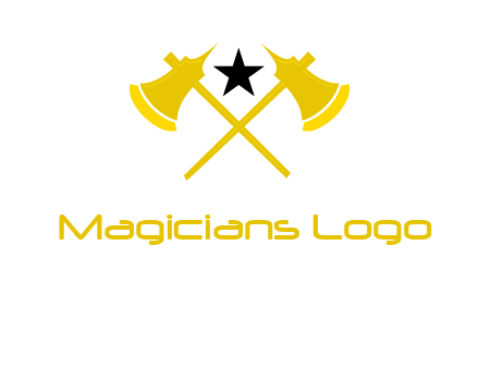 crossed battle axes with star logo