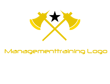 crossed battle axes with star logo