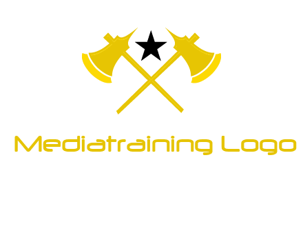 crossed battle axes with star logo