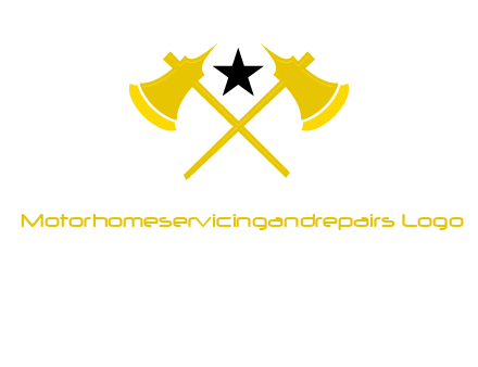 crossed battle axes with star logo