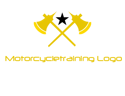 crossed battle axes with star logo