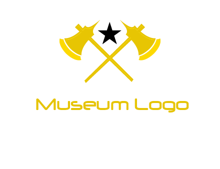 crossed battle axes with star logo