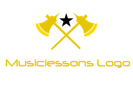 crossed battle axes with star logo