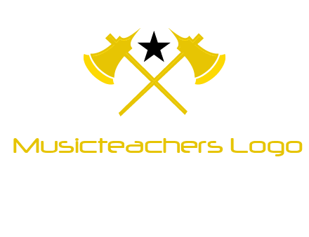 crossed battle axes with star logo