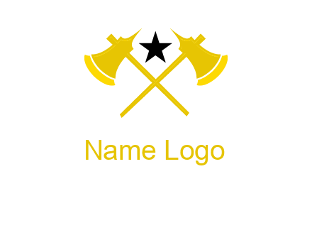 crossed battle axes with star logo