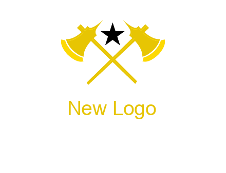 crossed battle axes with star logo