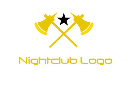 crossed battle axes with star logo