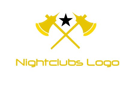 crossed battle axes with star logo