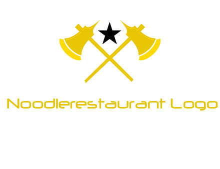 crossed battle axes with star logo