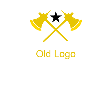 crossed battle axes with star logo