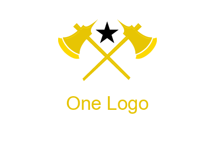 crossed battle axes with star logo