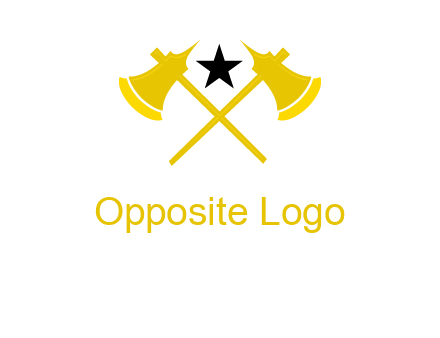crossed battle axes with star logo