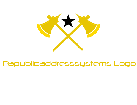 crossed battle axes with star logo