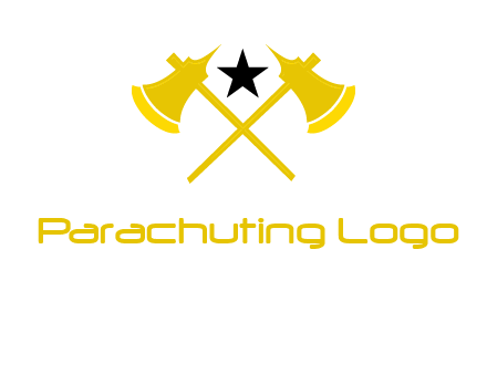 crossed battle axes with star logo