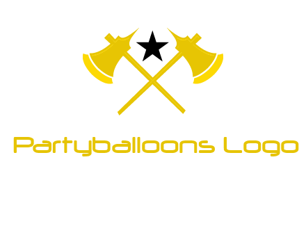 crossed battle axes with star logo