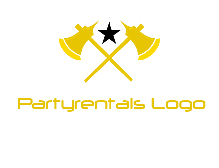 crossed battle axes with star logo