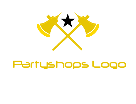 crossed battle axes with star logo