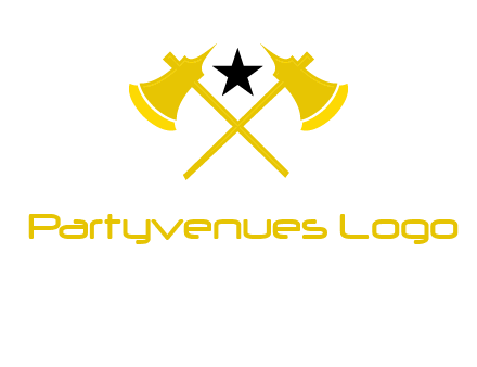 crossed battle axes with star logo