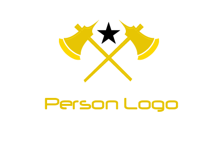 crossed battle axes with star logo
