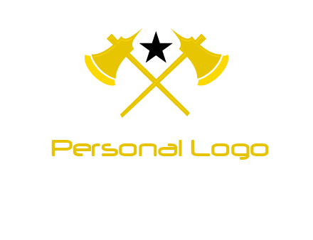 crossed battle axes with star logo