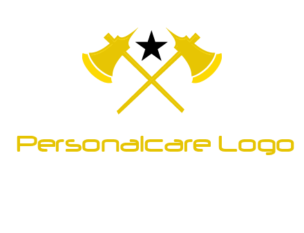 crossed battle axes with star logo