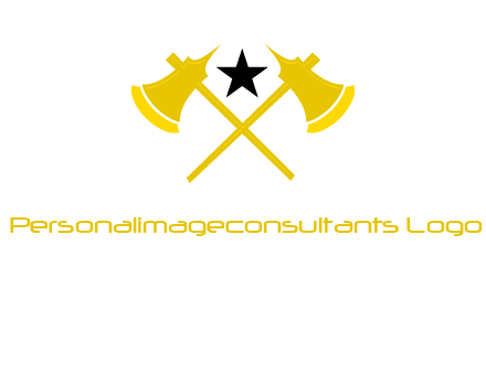 crossed battle axes with star logo