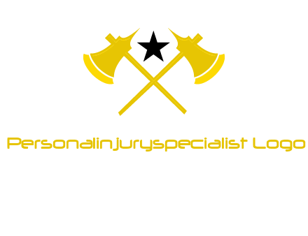 crossed battle axes with star logo