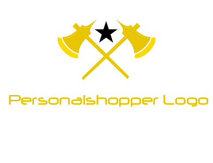 crossed battle axes with star logo