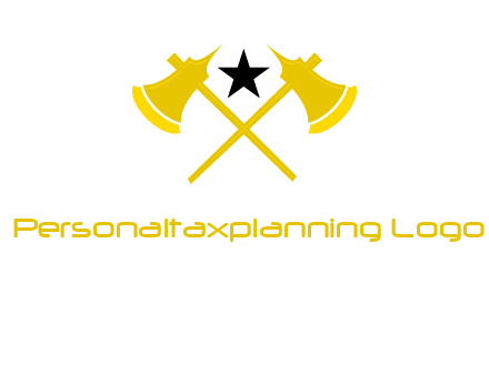 crossed battle axes with star logo