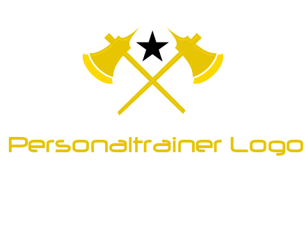 crossed battle axes with star logo