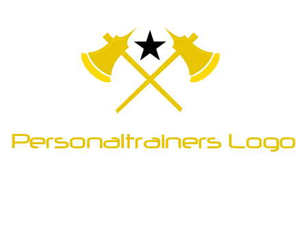 crossed battle axes with star logo