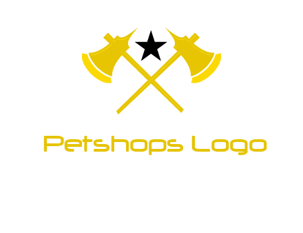 crossed battle axes with star logo
