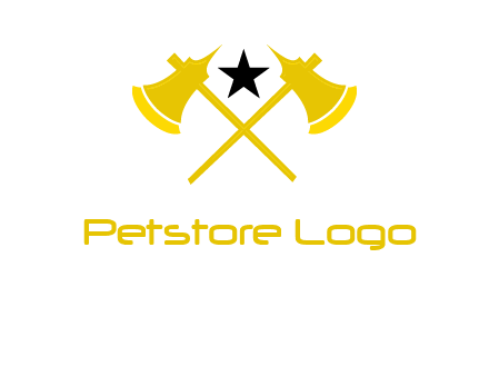 crossed battle axes with star logo