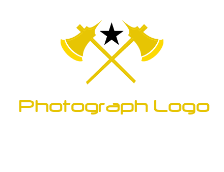 crossed battle axes with star logo