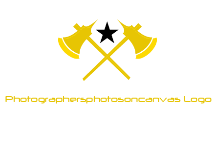 crossed battle axes with star logo