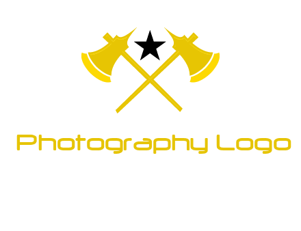 crossed battle axes with star logo